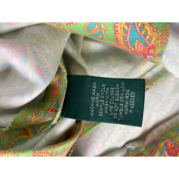 Lauren Ralph Lauren Women's Paisley Pants Size 12 Trousers Bright Spring Easter - Picture 8 of 16